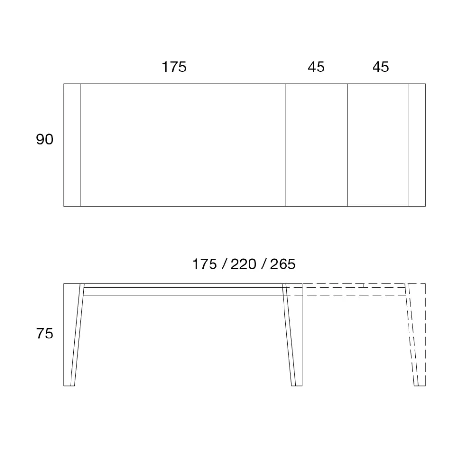 Table à manger extensible en placage de bois diverses finitions - Gerry Viadurini