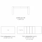 Table à manger extensible en bois de mélamine fabriqué en Italie, Oky Viadurini