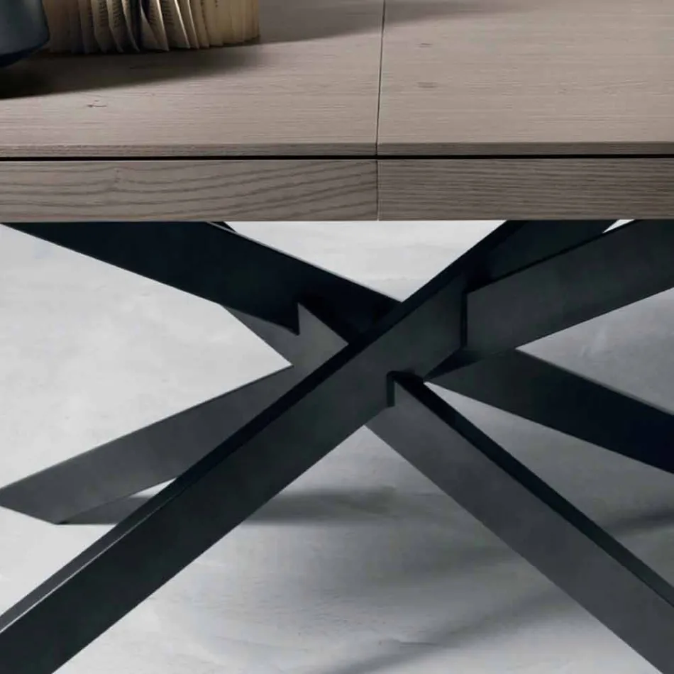 Table à manger extensible en bois de chêne L315cm made Italy Oncino Viadurini