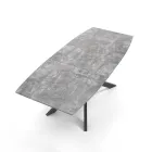 Table à manger extensible en métal et MDF - Iridium Viadurini