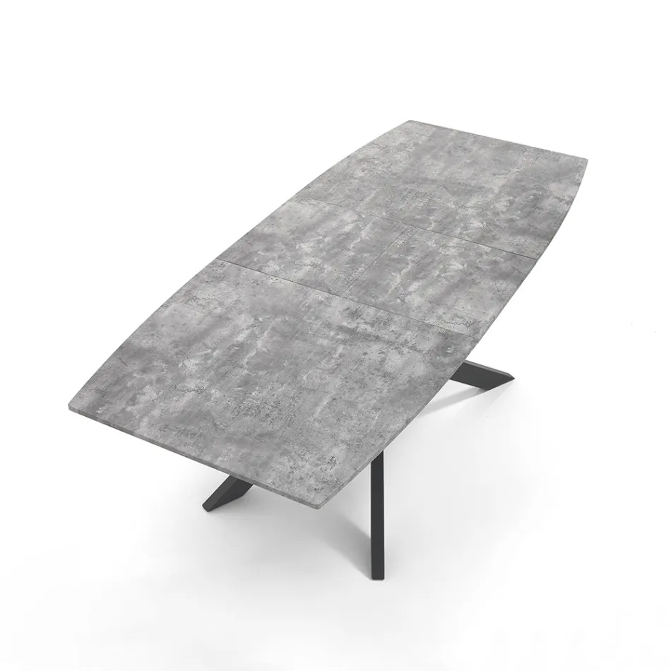 Table à manger extensible en métal et MDF - Iridium Viadurini