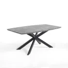 Table à manger extensible en métal et MDF - Iridium Viadurini