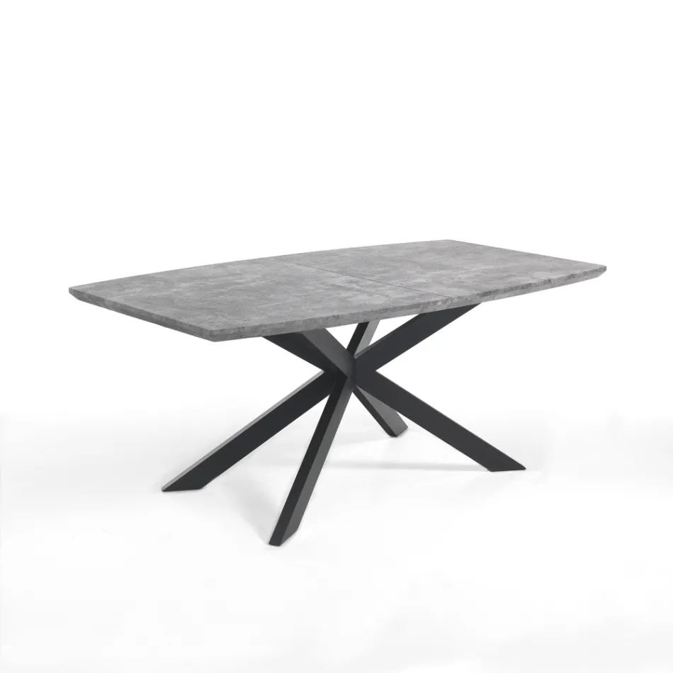 Table à manger extensible en métal et MDF - Iridium Viadurini