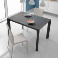 Table extensible Oddo en verre et métal, de design moderne
