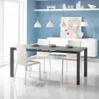 table à manger en verre de table et métal Oddo Viadurini