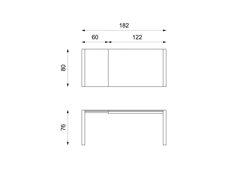 Table extensible Oddo en verre et métal, de design moderne Viadurini