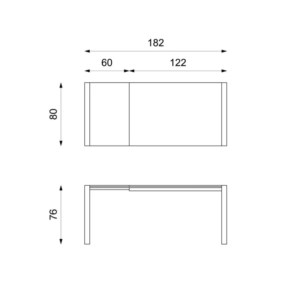 Table extensible Oddo en verre et métal, de design moderne Viadurini