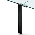 Table de salle à manger extensible en verre extra-clair et métal, fabriquée en Italie – Sopot  Viadurini