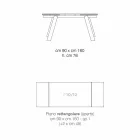 Table à manger extensible en verre fabriqué en Italie, Azad Viadurini