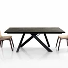 Table à manger extensible en verre en céramique fabriquée en Italie, Wilmer Viadurini