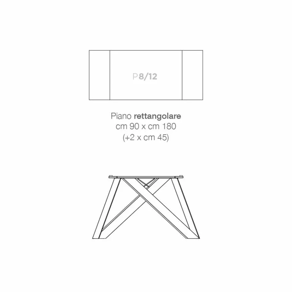Table à manger extensible en verre en céramique fabriquée en Italie, Wilmer Viadurini