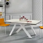 Table à manger extensible en verre en céramique fabriquée en Italie, Wilmer Viadurini