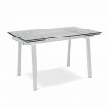 Table à manger extensible moderne en verre, L140/200x P80 cm, Nardo