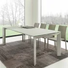 Table de salle à manger extensible, plateau en verre trempé - Faleria Viadurini