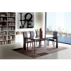 Table de salle à manger extensible, plateau en verre trempé - Faleria Viadurini