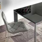 Table de salle à manger extensible, plateau en verre trempé - Faleria Viadurini