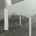 Table de salle à manger extensible, plateau en verre trempé - Faleria Viadurini