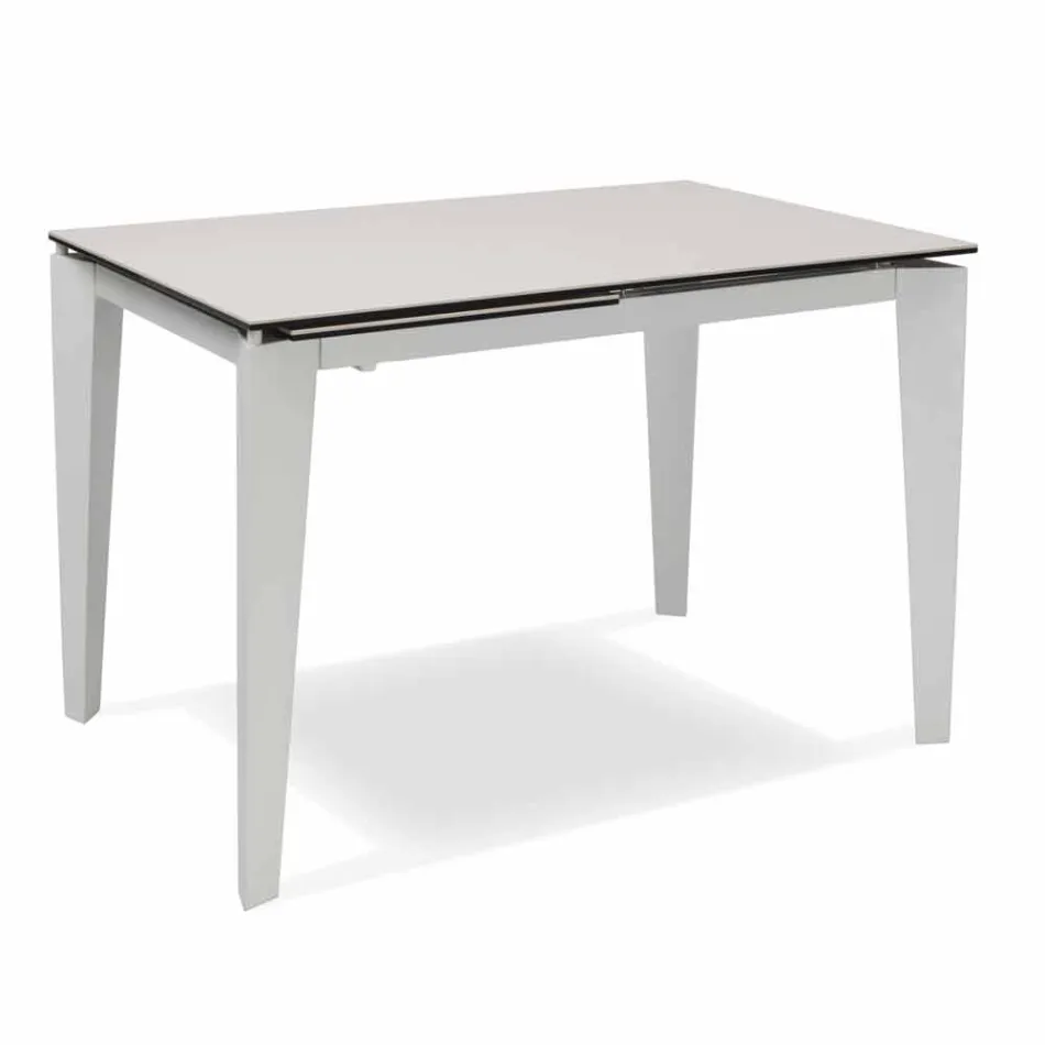 Table à manger extensible en verre-céramique, 120 / 170xP80 cm, Bino Viadurini