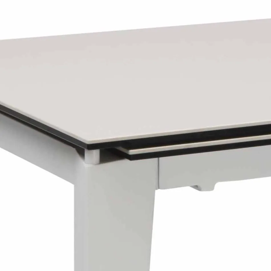 Table à manger extensible en verre-céramique, 120 / 170xP80 cm, Bino Viadurini