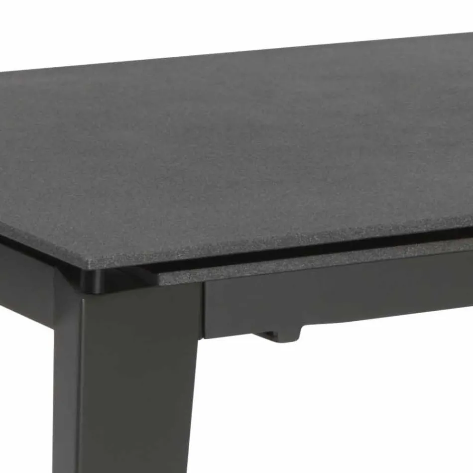 Table à manger extensible en verre-céramique, 120 / 170xP80 cm, Bino Viadurini