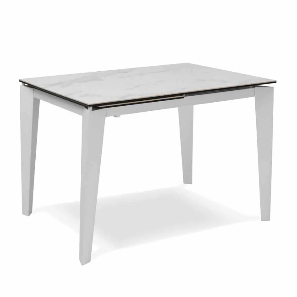 Table à manger extensible en verre-céramique, 120 / 170xP80 cm, Bino Viadurini