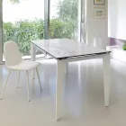 Table à manger extensible en verre-céramique, 120 / 170xP80 cm, Bino Viadurini