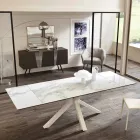 Table à manger extensible en verre-céramique, l.160 / 240xp.90 cm, Bacco Viadurini