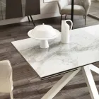 Table à manger extensible en verre-céramique, l.160 / 240xp.90 cm, Bacco Viadurini