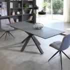 Table à manger extensible en verre-céramique, l.160 / 240xp.90 cm, Bacco Viadurini