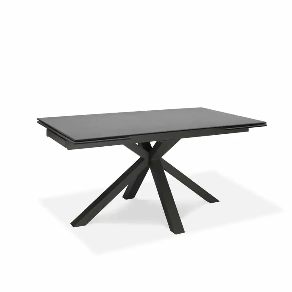 Table à manger extensible en verre-céramique, l.160 / 240xp.90 cm, Bacco Viadurini