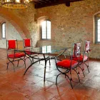 Table à manger artisanale avec plateau en verre Made in Italy - Principe Viadurini