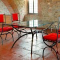 Table à manger artisanale avec plateau en verre Made in Italy - Principe