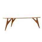 Table à manger artisanale en Hpl et acajou massif Made in Italy - Chêne Viadurini