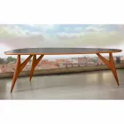 Table à manger artisanale en Hpl et acajou massif Made in Italy - Chêne Viadurini