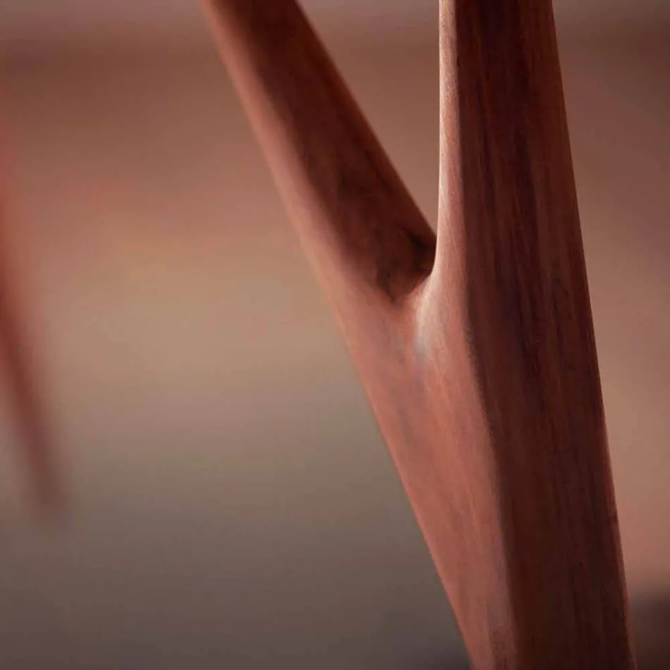 Table à manger artisanale en Hpl et acajou massif Made in Italy - Chêne Viadurini