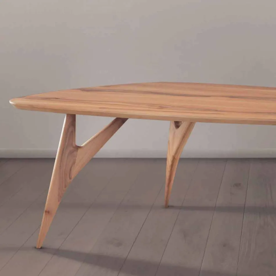 Table à manger Artisan en bois de noyer massif fabriqué en Italie - Nocino Viadurini