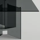 Table à manger avec base et plateau en verre rectangulaire Made in Italy - Thommy Viadurini