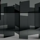 Table à manger avec base et plateau en verre rectangulaire Made in Italy - Thommy Viadurini