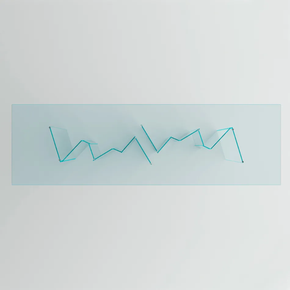 Table à manger avec base et plateau en verre rectangulaire Made in Italy - Thommy Viadurini