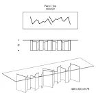 Table à manger avec base et plateau en verre rectangulaire Made in Italy - Thommy Viadurini