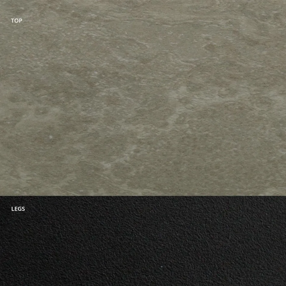 Table à manger avec plateau en tonneau en stratifié HPL fabriquée en Italie - Grotta Viadurini