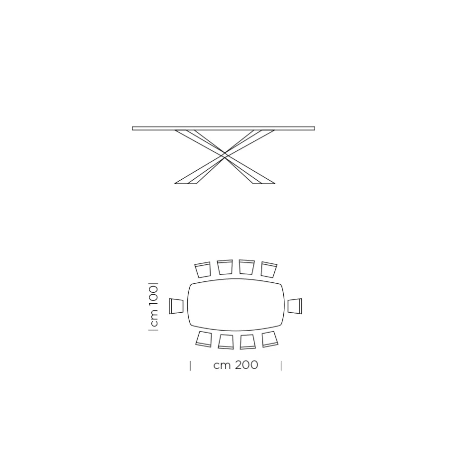 Table à manger avec plateau en tonneau en stratifié HPL fabriquée en Italie - Grotta Viadurini