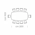 Table à manger avec plateau en forme de tonneau en stratifié HPL fabriquée en Italie - Settimmio Viadurini