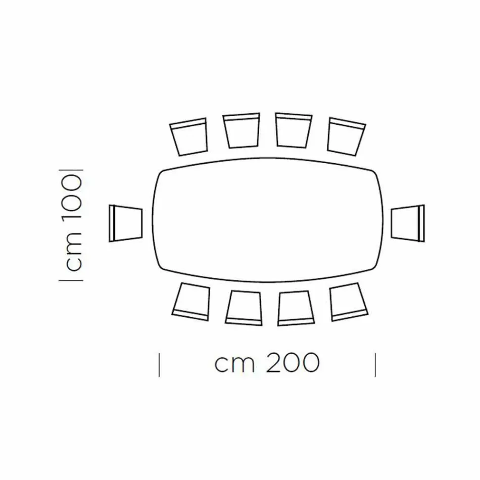 Table à manger avec plateau en forme de tonneau en stratifié HPL fabriquée en Italie - Settimmio Viadurini