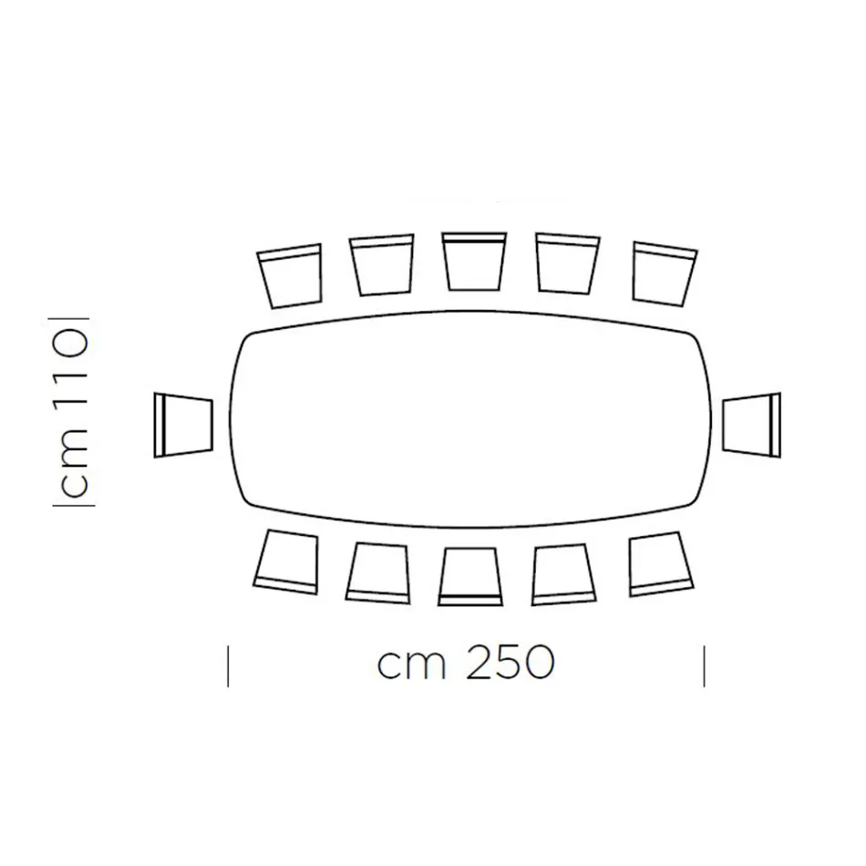 Table à manger avec plateau en forme de tonneau en stratifié HPL fabriquée en Italie - Settimmio Viadurini