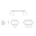 Table à manger avec plateau en verre extensible fabriquée en Italie - Antimo Viadurini