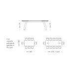 Table à manger avec plateau en verre extensible fabriquée en Italie - Antimo Viadurini