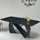 Table à manger avec plateau en céramique effet marbre Made in Italy - Mirco Viadurini