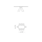 Table à manger avec plateau en Fenix et base en acier fabriquée en Italie - Dalmatien Viadurini