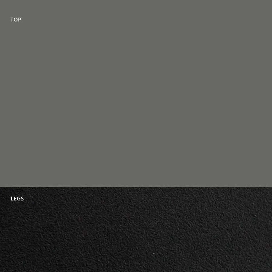 Table à manger avec plateau en Fenix et base en acier fabriquée en Italie - Dalmatien Viadurini